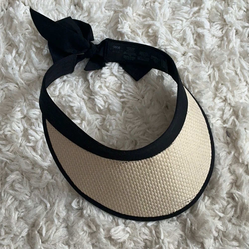 ASOS Black and Tan Straw Sun Visor